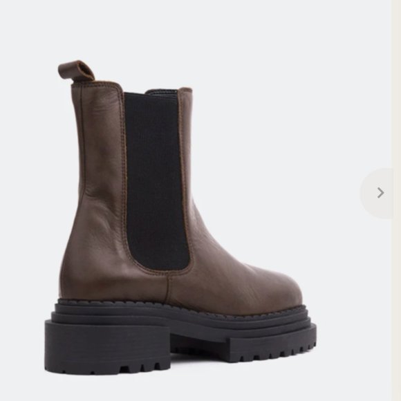 L'INTERVALLE Platform Leather Boots, Brown, Size 38 - Picture 3 of 6